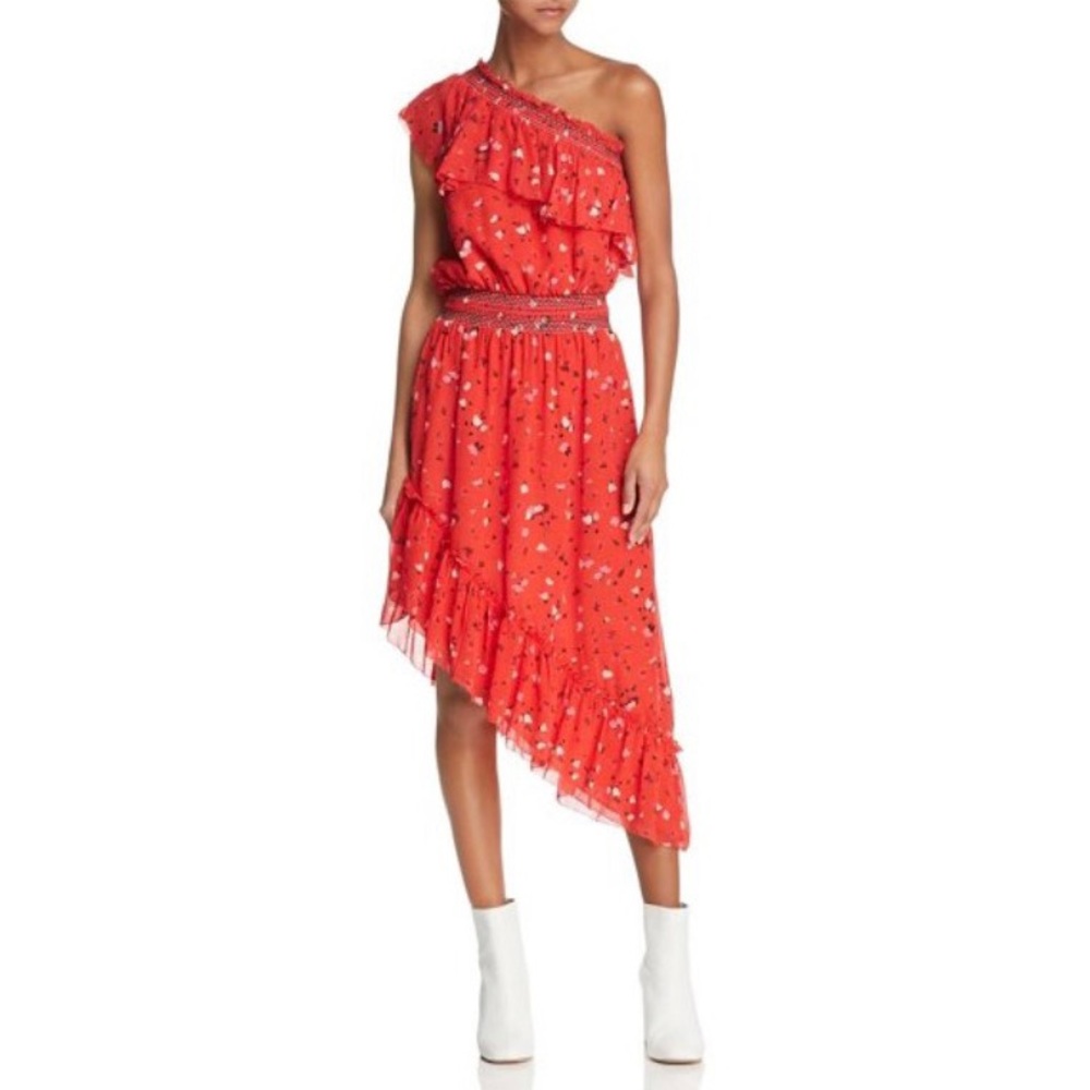 Joie Hafsa Silk One Shoulder Dress